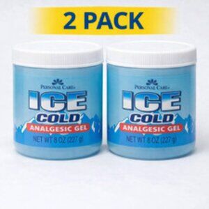 2 Pack Personal Care Ice Cold Analgesic Gel, Pain Reliever, 8 oz